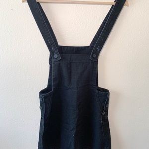 Zara XS Women Denim Overall Dress Black